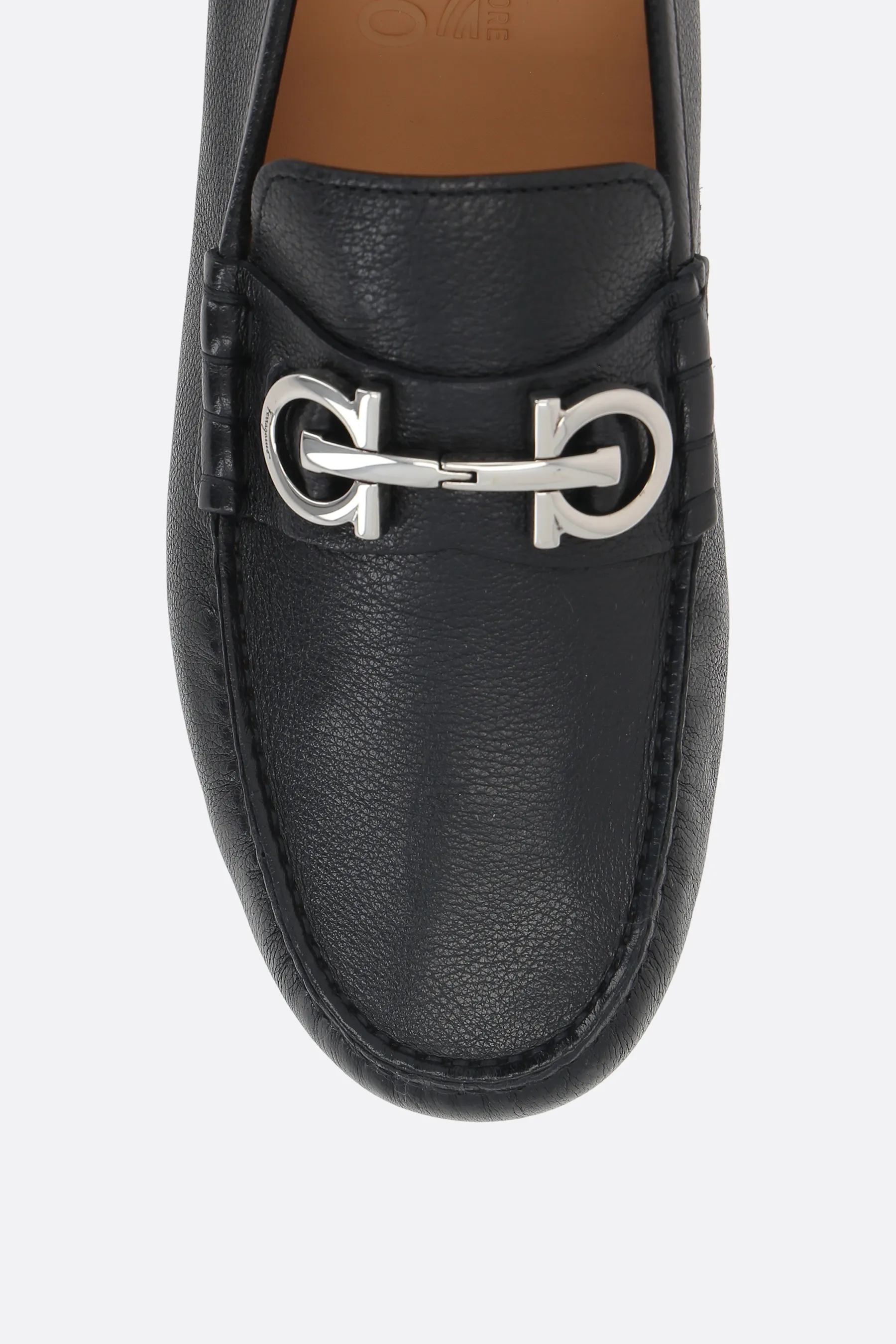 FERRAGAMO mocassino driver Grazioso in pelle martellata