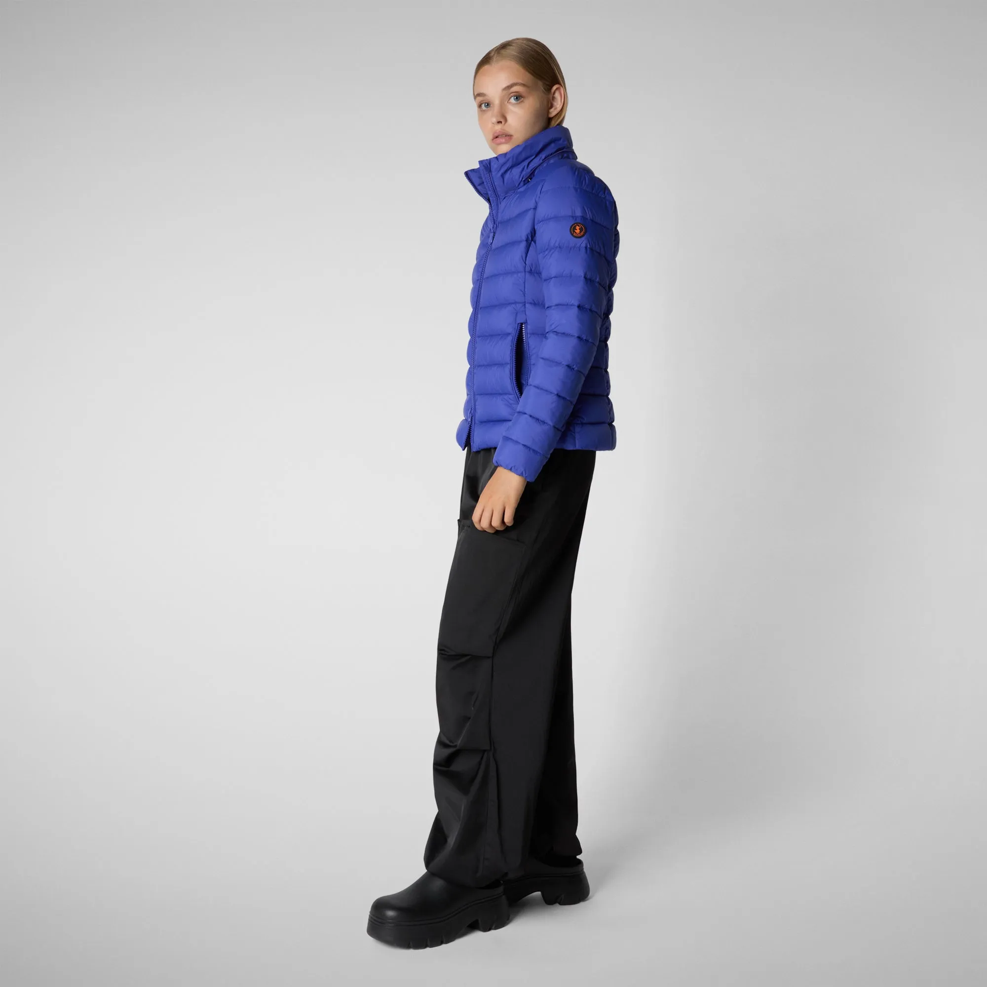 PIUMINO ANIMAL FREE CON CAPPUCCIO DONNA AMELIE BLU GENZIANA